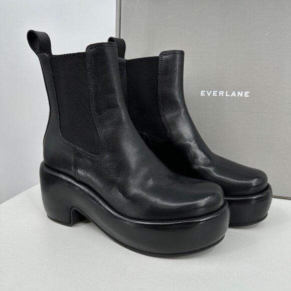 Everlane The Puffa Boot in Black size 7 Chelsea Ankle 3.25" Chunky Platform po - Picture 1 of 12